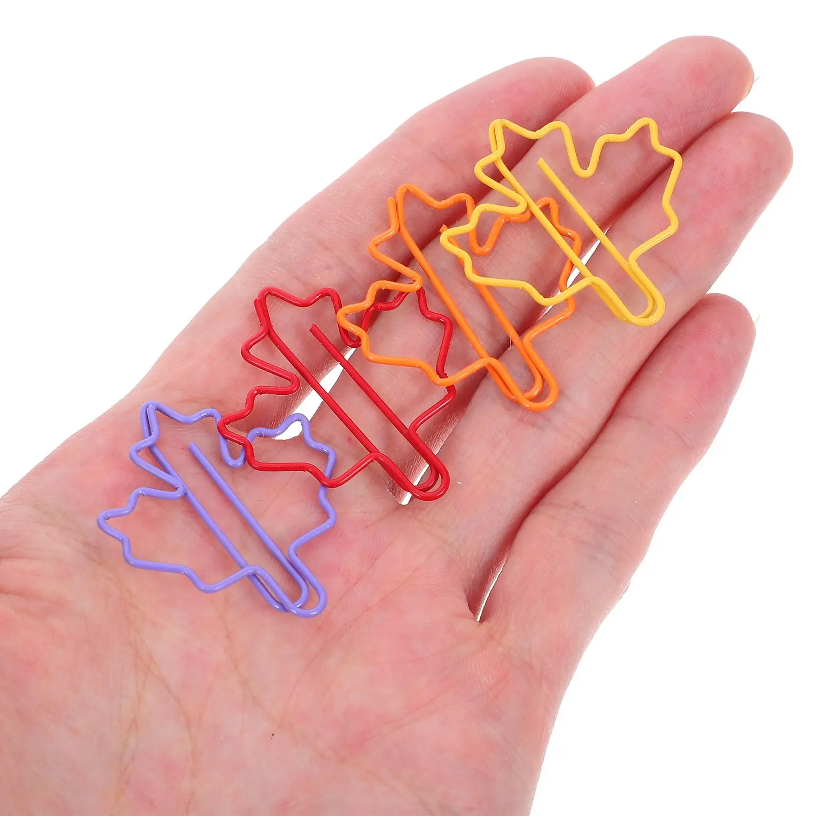 100pcs Paper Clips Colorful Cute Small Office Supplies Fun Binder Journaling Clamps Leaf Shaped Versatile Use