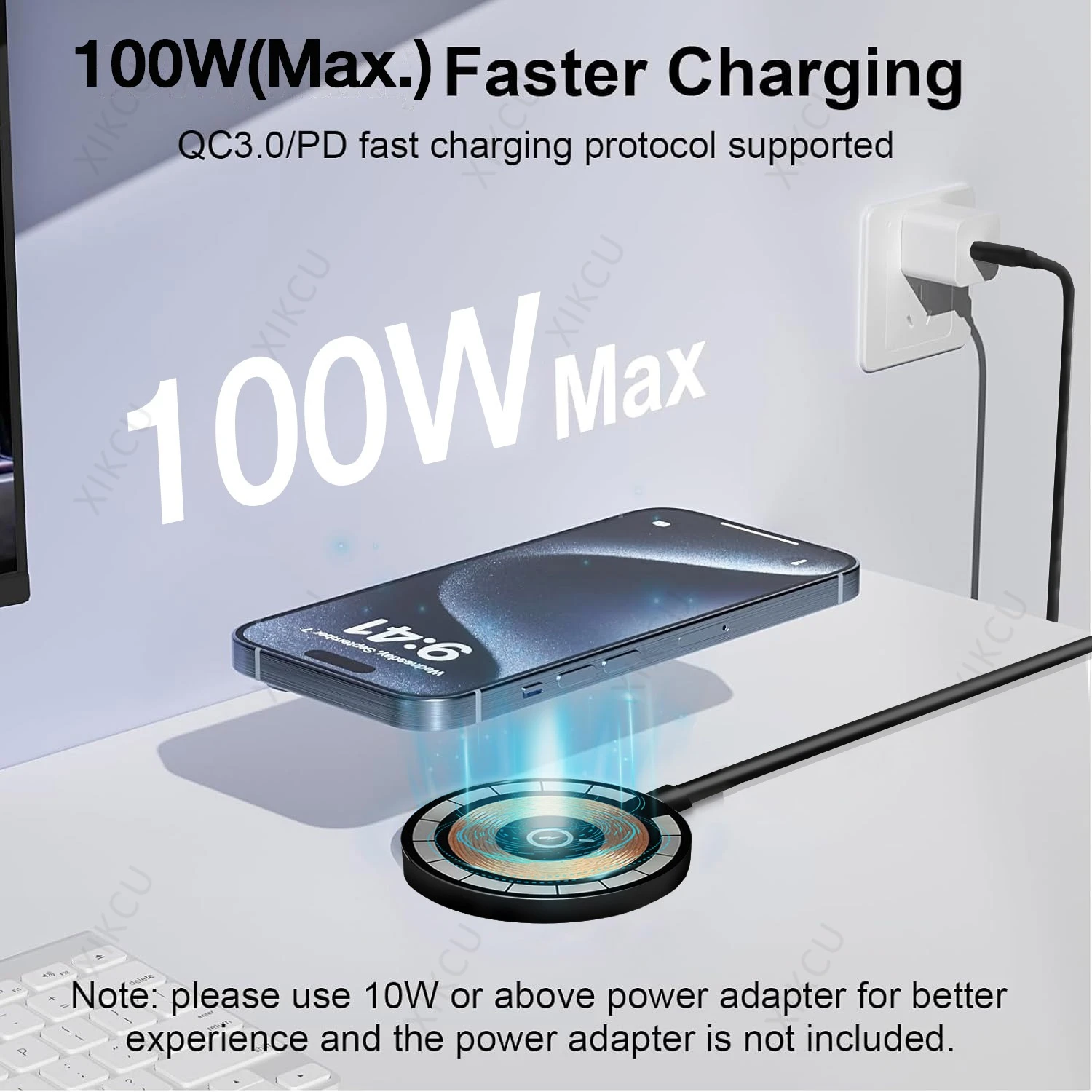 100W Magnetic Phone Wireless Charger Pad For Magsafe iPhone 16/16Pro Max 15 14 13 12 Samsung AiPods Pro 3 Fast Charging Station - náhled 2