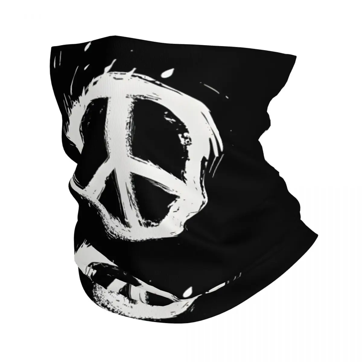 Peace Sign Grunge Hippie Graffiti Symbol Bath Mat Retro Headband Neck Thin Men Women Hiking Tube Scarf Face