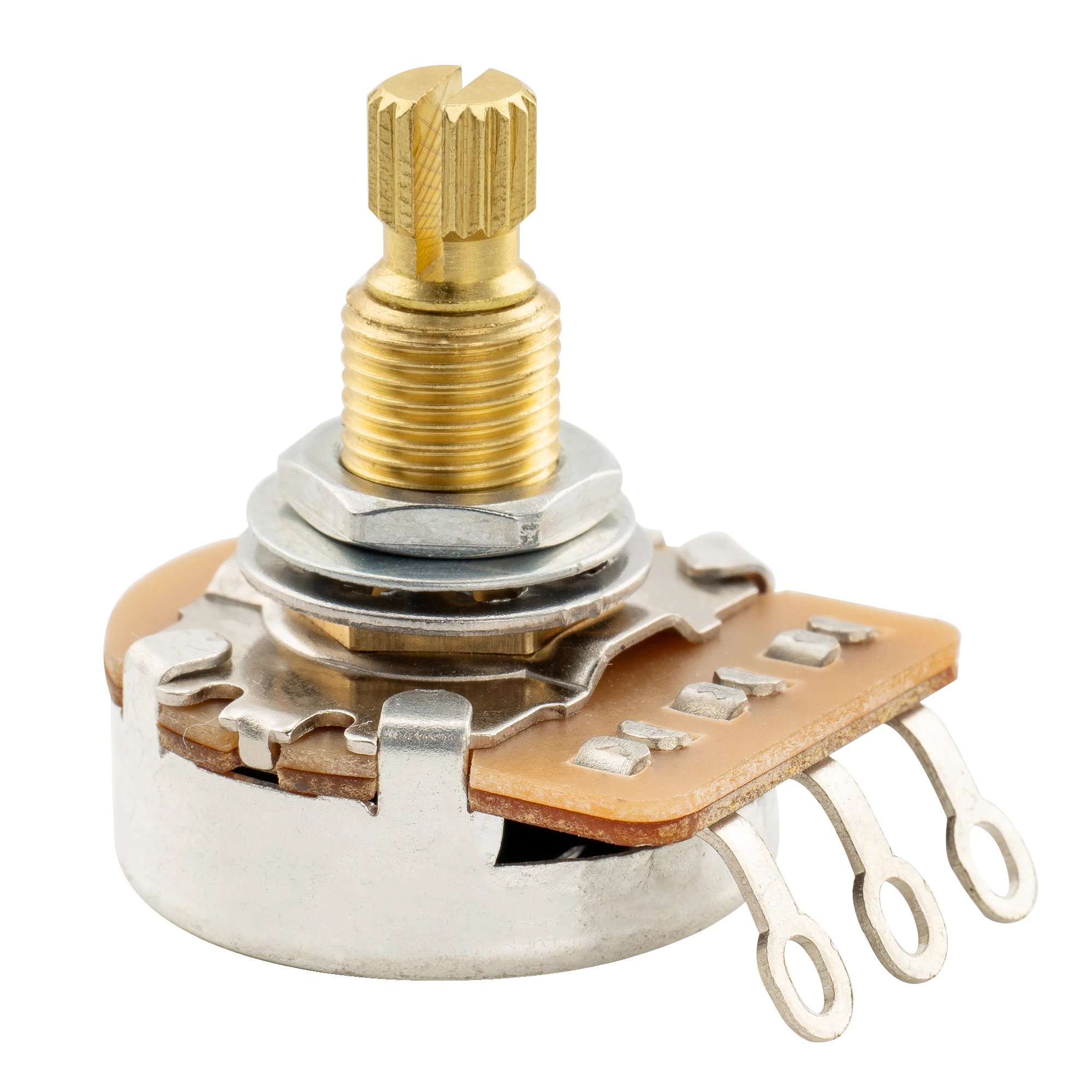 Musiclily Pro HD A250K/B250K/A500K/B500K/A25K/A1M Vollmessing Metrisch Grob 18-Spline Geteilter Schaft Potentiometer – Detail 19