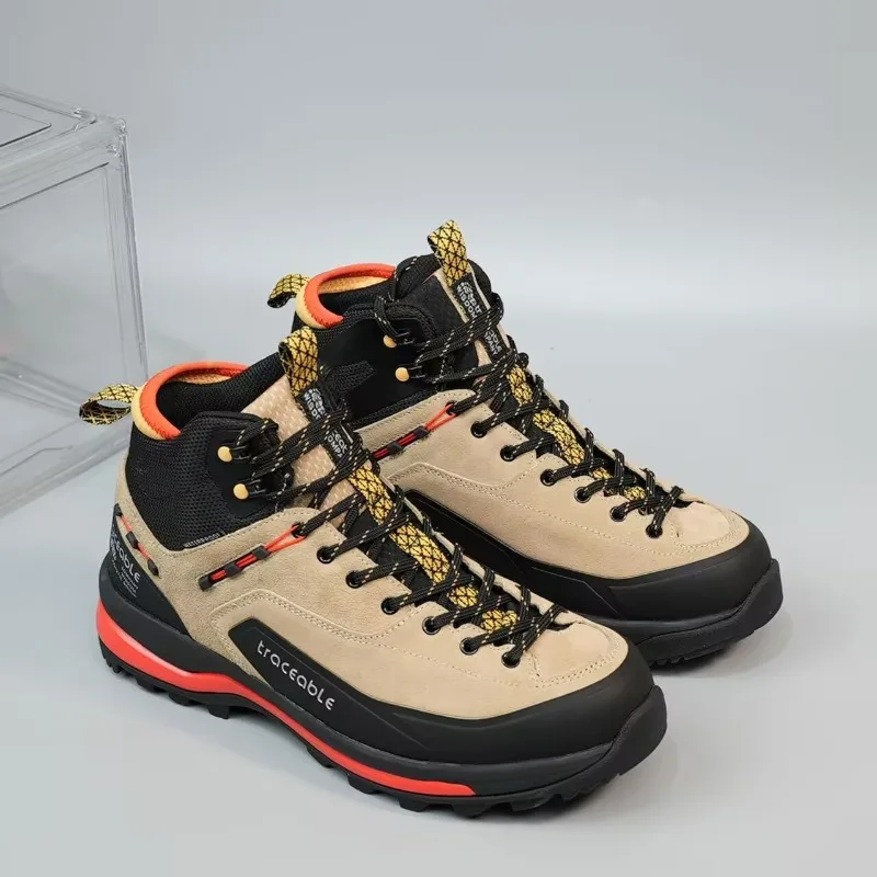 2026 New Trend Leather Waterproof Men's And Women's All Terrain Hiking Shoes Wear Resistant And Anti Slip Men's Climbing Shoes