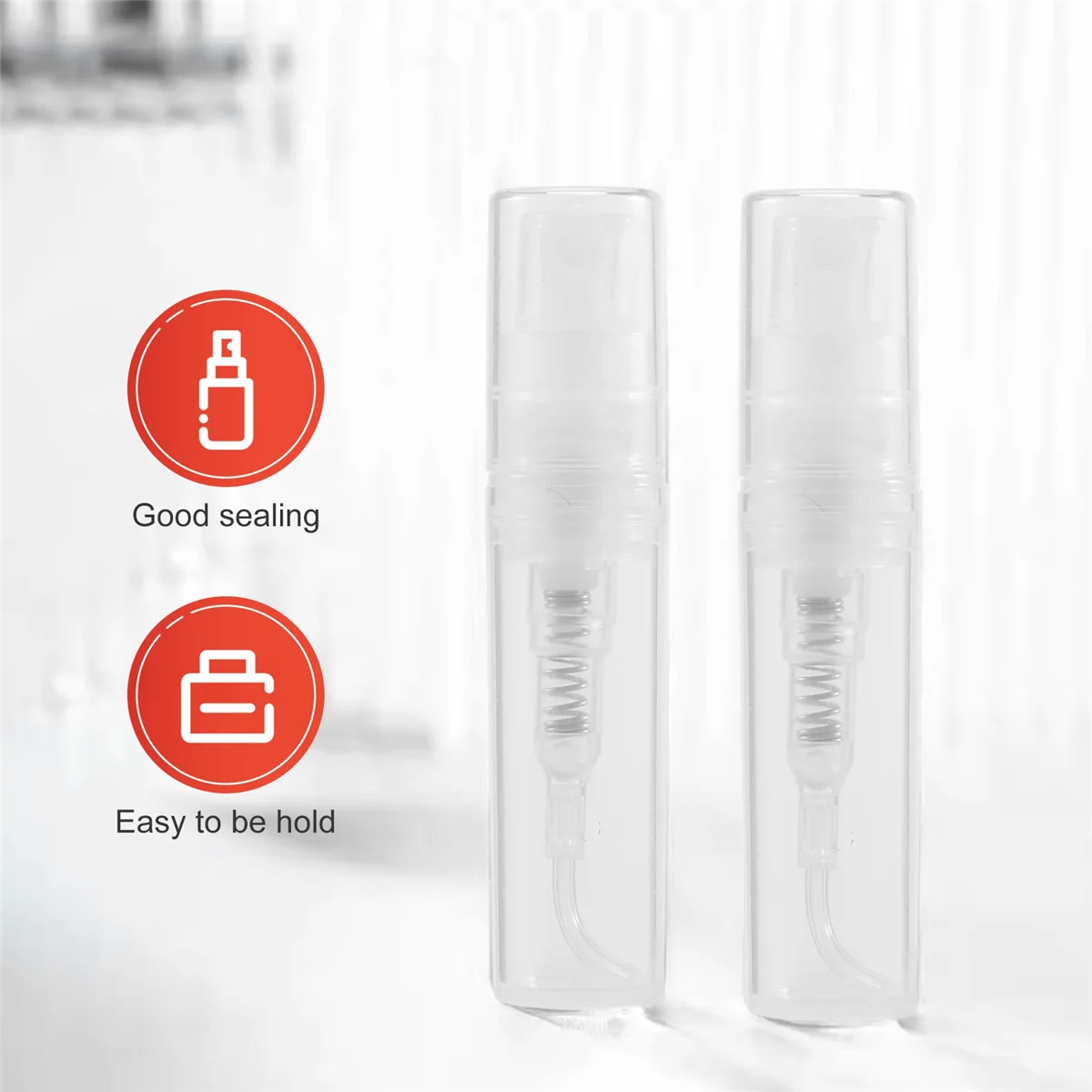 200Pcs/Lot 2ML Transparent Plastic Bottle Small Cosmetic Packing Atomizer Perfume Bottles Atomizing Liquid Container