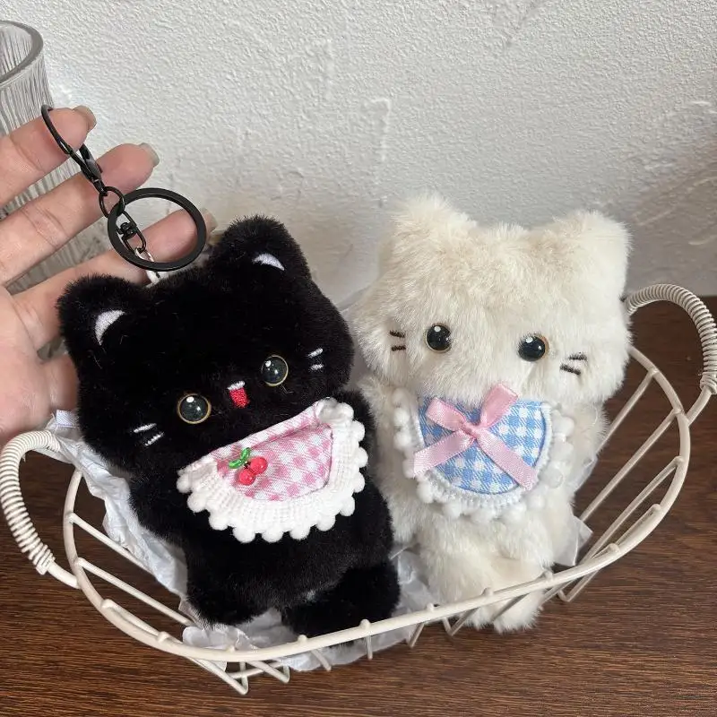[JT] 1 Pezzo Portachiavi Peluche Gatto Cartone Animato Kawaii con Suono, Ciondolo per Zaino Borsa, Ornamento da Appendere, Accessori Regalo