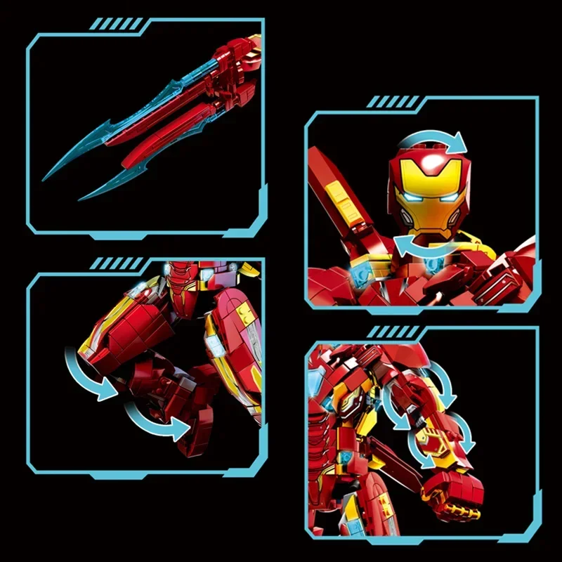 Miniso Marvel MK50 Ironman Heroes Iron Man Armor Avengers Mecha Model Toys Figure Model Building Blocks Bricks Gift Boys