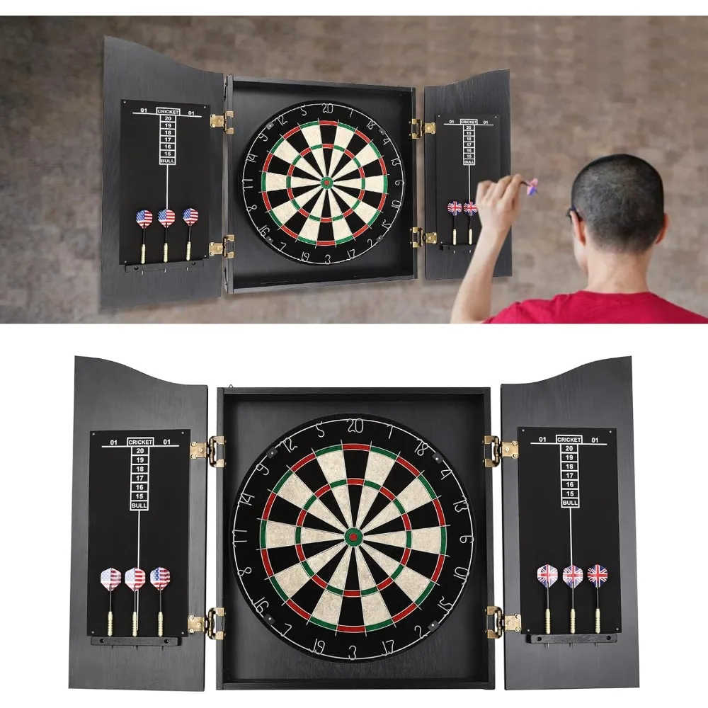 Classic LED Electric Digital Dart Boards with Cabinet Multiplayer Dartboard Easy Assembly Complete with All Accessories Set