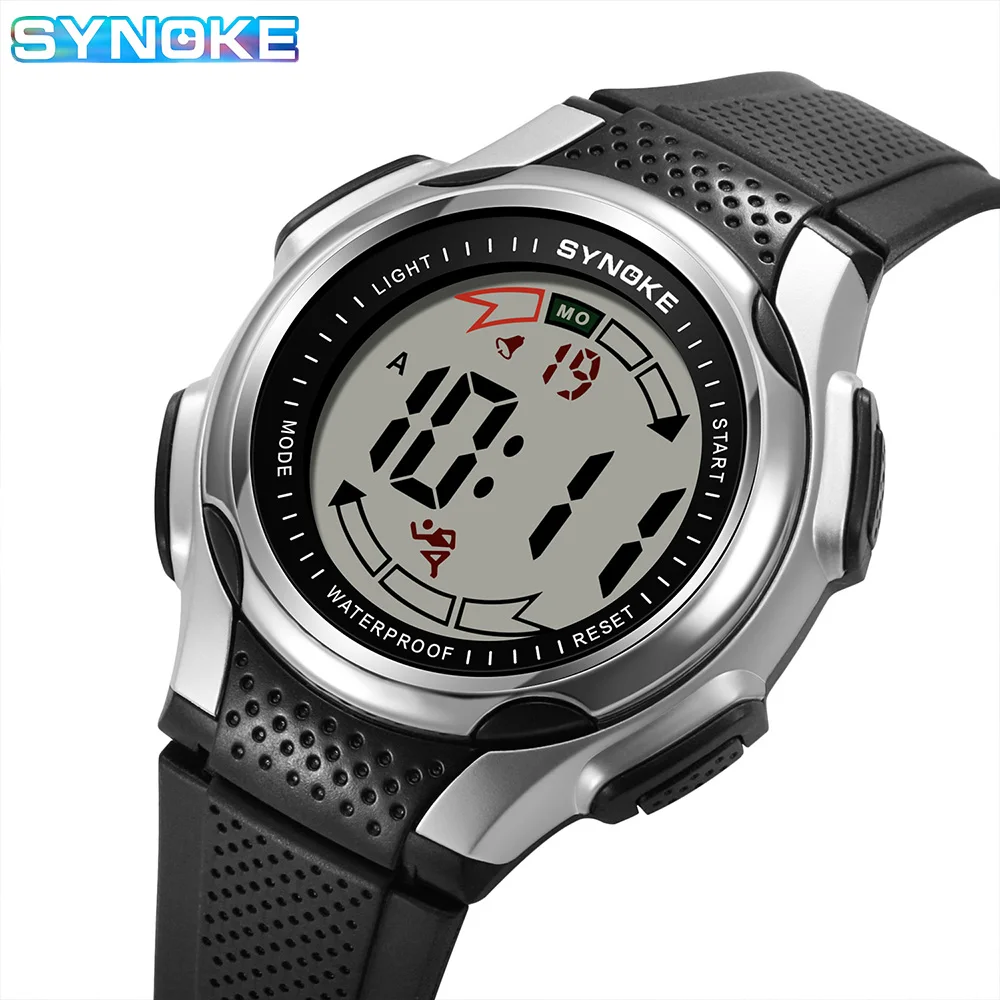 SYNOKE Mens Digital Sports Watch LED Screen Military Watches for Men Waterproof Stopwatch Alarm Army Watch