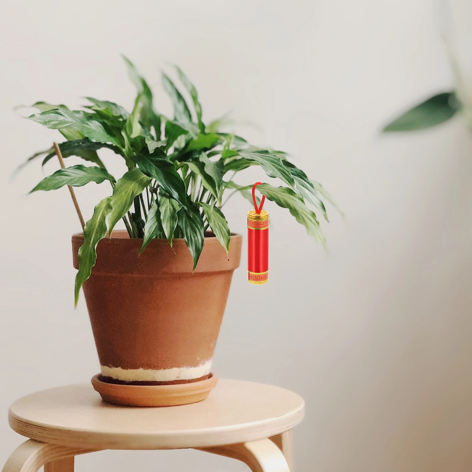 

10pcs Small Hanging Ornament Flock Print Dragon Lantern Festive Pendants For New Year Decor Spring Festival Supplies