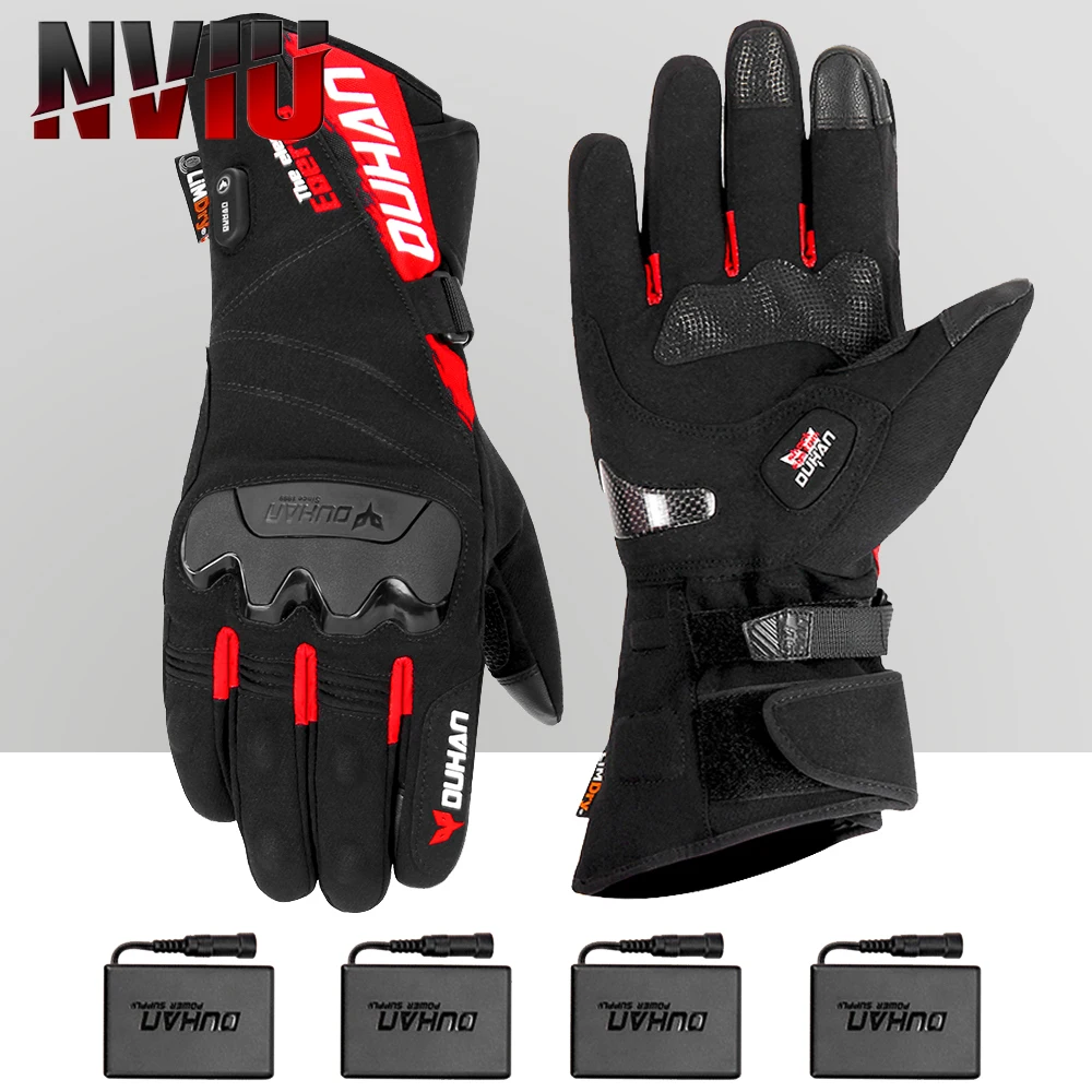 

DUHAN Heated Gloves Rechargeable Battery Electric Heated Ski Winter Glove Men Women SnowboardingThermal Skiing Liner