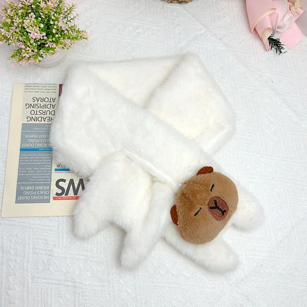 

Мягкий плюшевый шарф с капибарой, зимний шейный платок из искусственного меха, утепленный женский шейный платок, детский