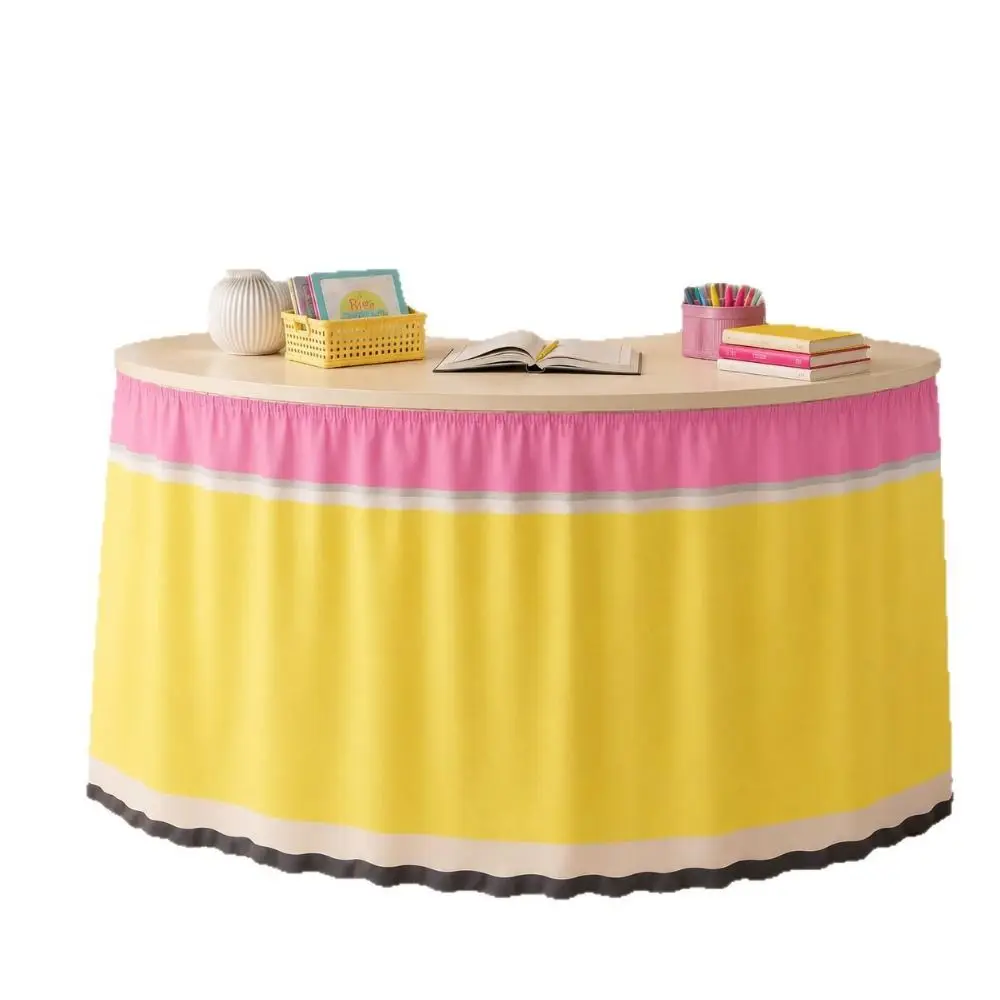 Candy Color Pencil Table Skirt Multi Size Multi-functional School Table Skirt Pencil Theme School Stationery Table Draping view 2