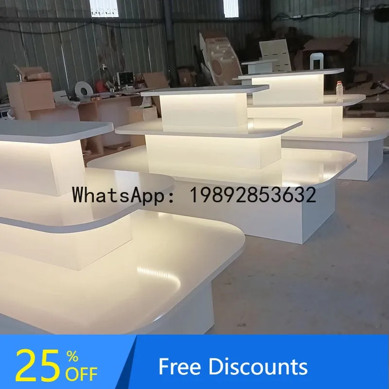 

CZ Centerpiece Cabinet Internet Celebrity Live Streaming Showroom Multi-layer Shelf Mall Storefront Double-sided Display Stand