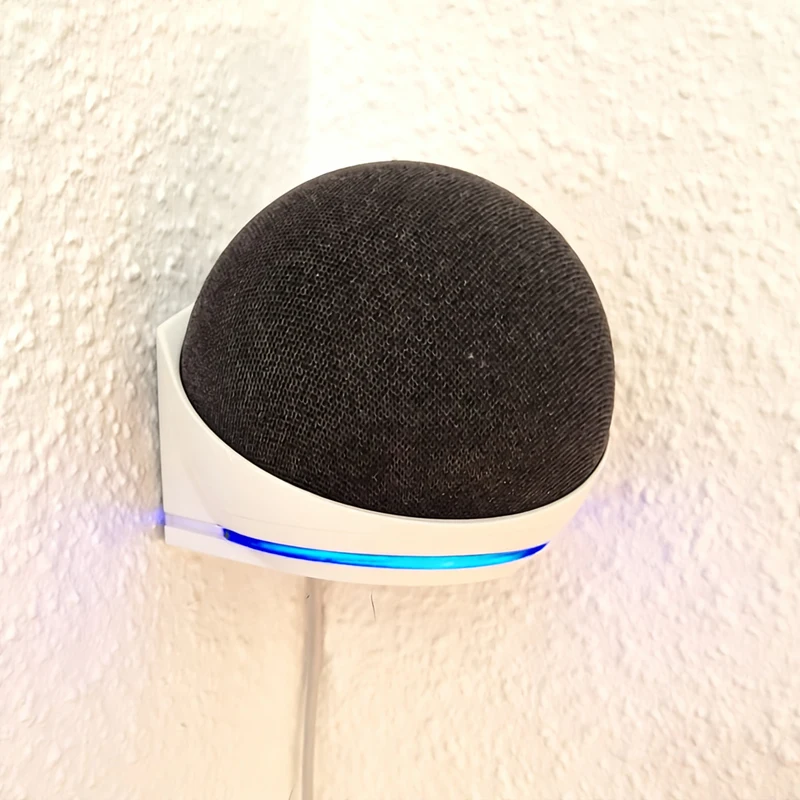 Soporte de altavoz inteligente, soporte de pared, soporte de esquina, fijación de tornillo para Echo Dot 4/Echo Dot 5, 1 ud.
