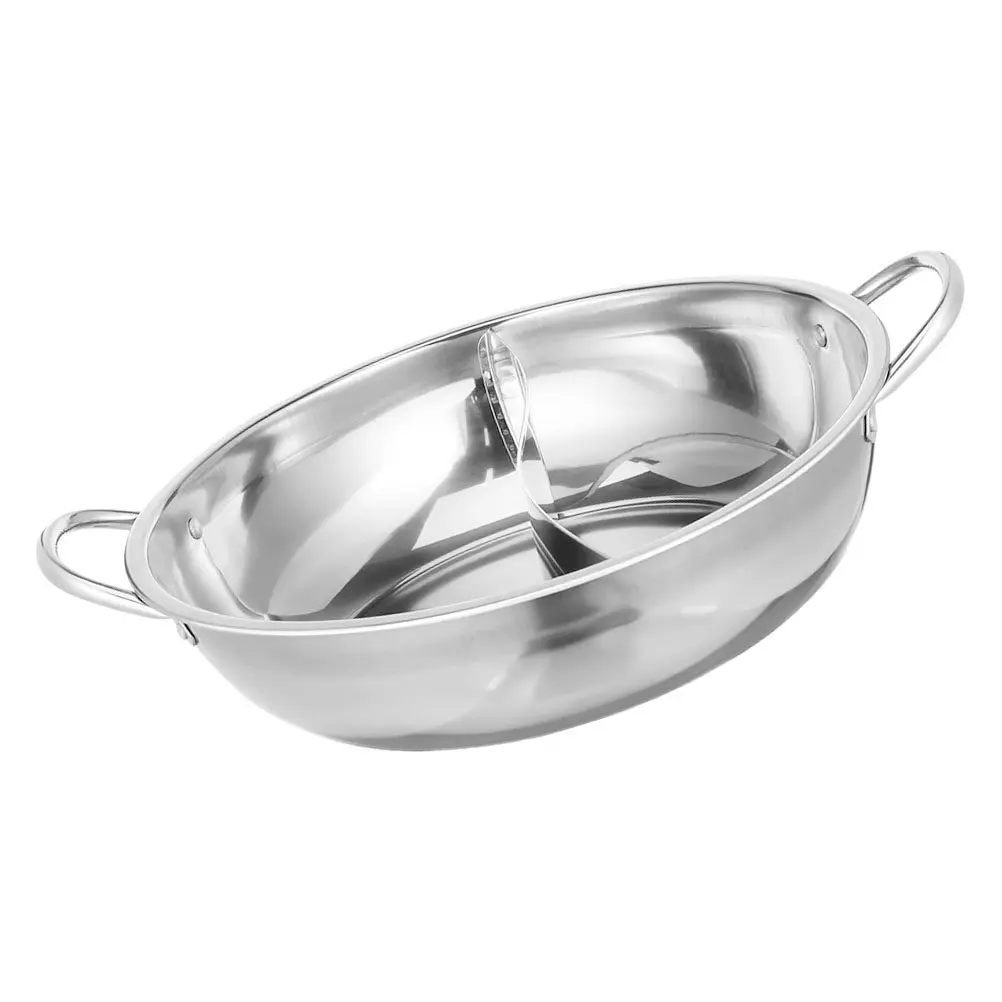 34Cm Stainless Steel Yuanyang Hot Pot Divided Design Dual Soup Shabu Shabu Cooker Ideal Home Restaurant Kitchen Hot Pot Pan