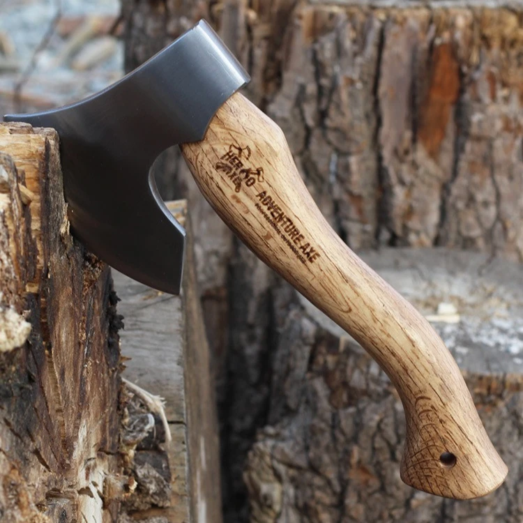 27cm Oak Wood Forged Axe for Chopping Firewood Outdoor Camping Emergencyl 6