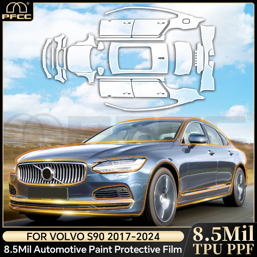 

For Volvo S90 2017-2024 Anti-scratch TPU Paint Protection Film Pre-cut PPF Car Body Clear Bra Resistant Repairable Invisible Kit