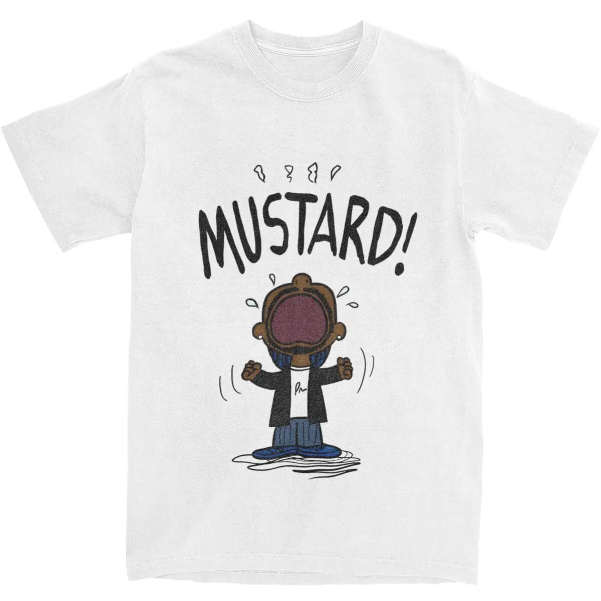 Kendrick Lamar Mustard T-Shirt Male Vintage Cotton T Shirts Summer O Neck Popular Tees Pattern Plus Size Clothes