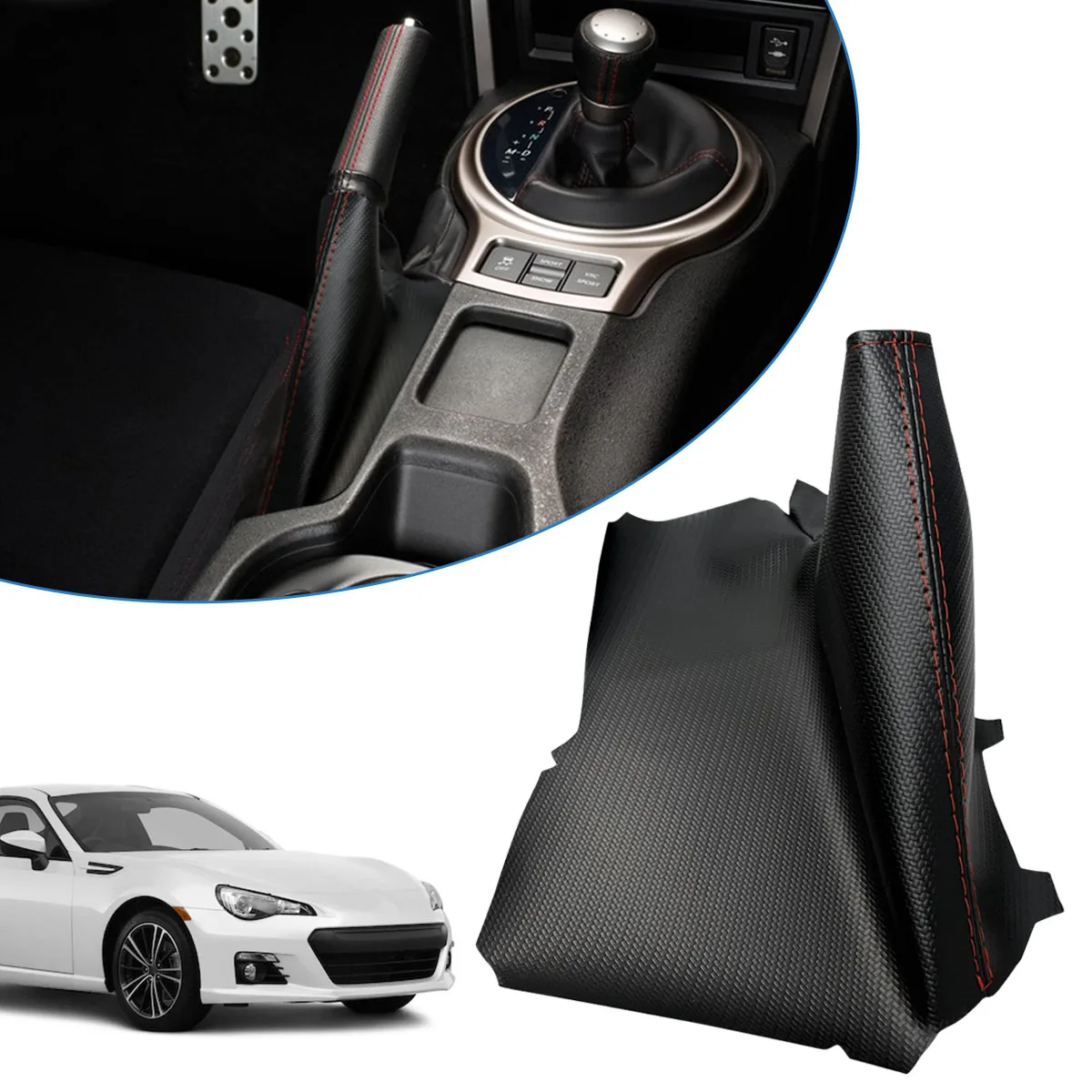 Funda de Palanca de Freno de Mano y Palanca de Cambios de Fibra de Carbono y Cuero para Subaru BRZ, Scion FR-S, Toyota 85 GT85 2013-2020