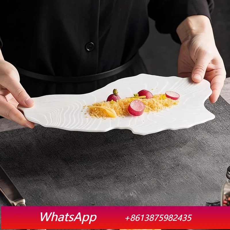 

LMM high-end vegetable plate household creative special-shaped light luxury western food ceramic sushi plate