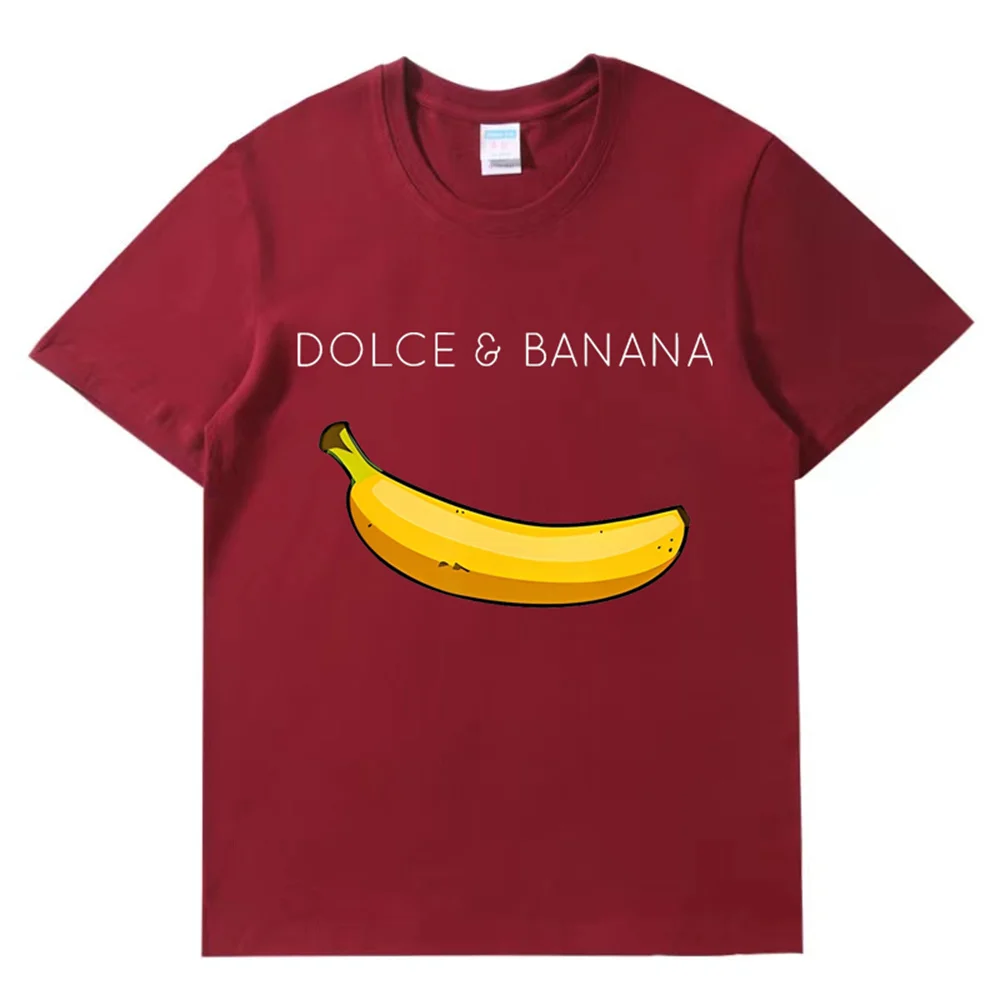 Banana Print Summer Fashion High Quality 100% cotton breathable Comfortable T-shirt Outdoor men\'s top casual fashion street wear