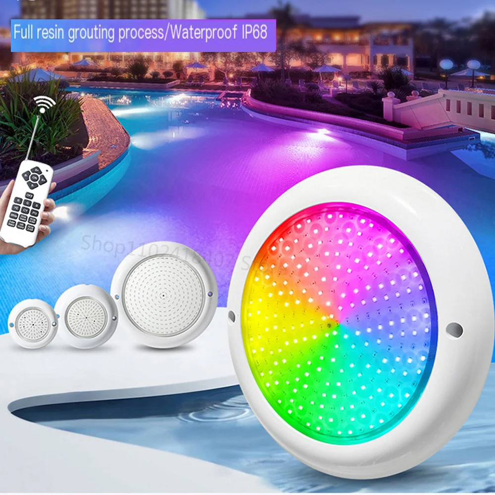 Luz subaquática para piscina, 25w, 12w, rgb, ip68, à prova d'água, dc12v, 35w, 18w, holofotes para piscina ao ar livre, iluminação de lago e fonte