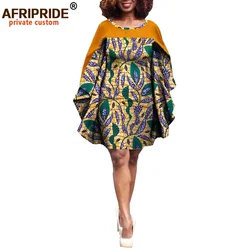 African Female Dresses for Women Private Custom Batwing Sleeve Knee-length O-neck Women Casual Dress Plus Size Cotton A722585