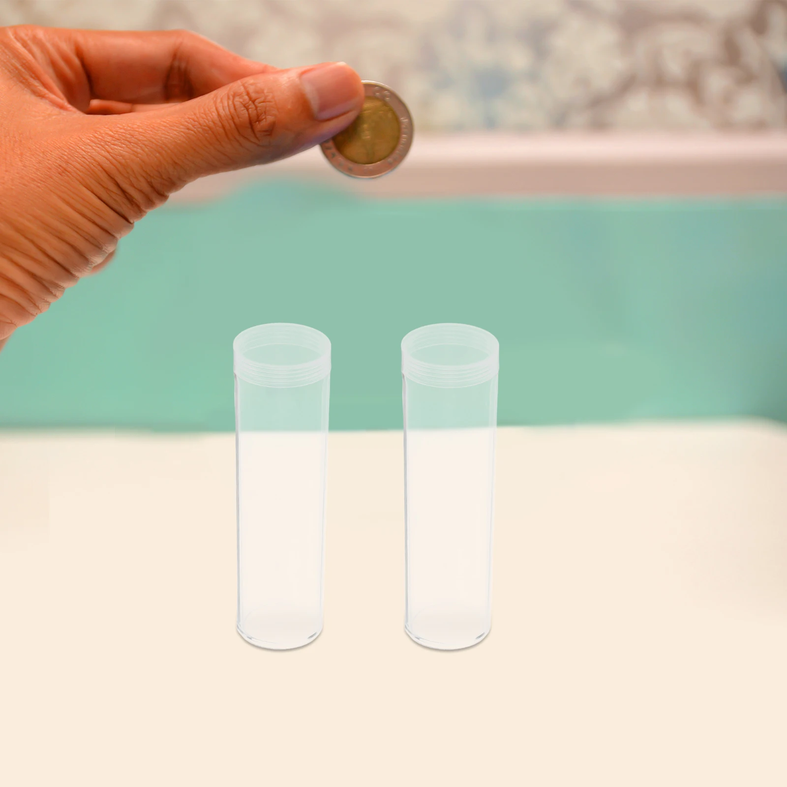 

8pcs Coin Protection Tubes Clear Transparent Containers Lids Plastic Quarter Tubes For Coins Collection Storage