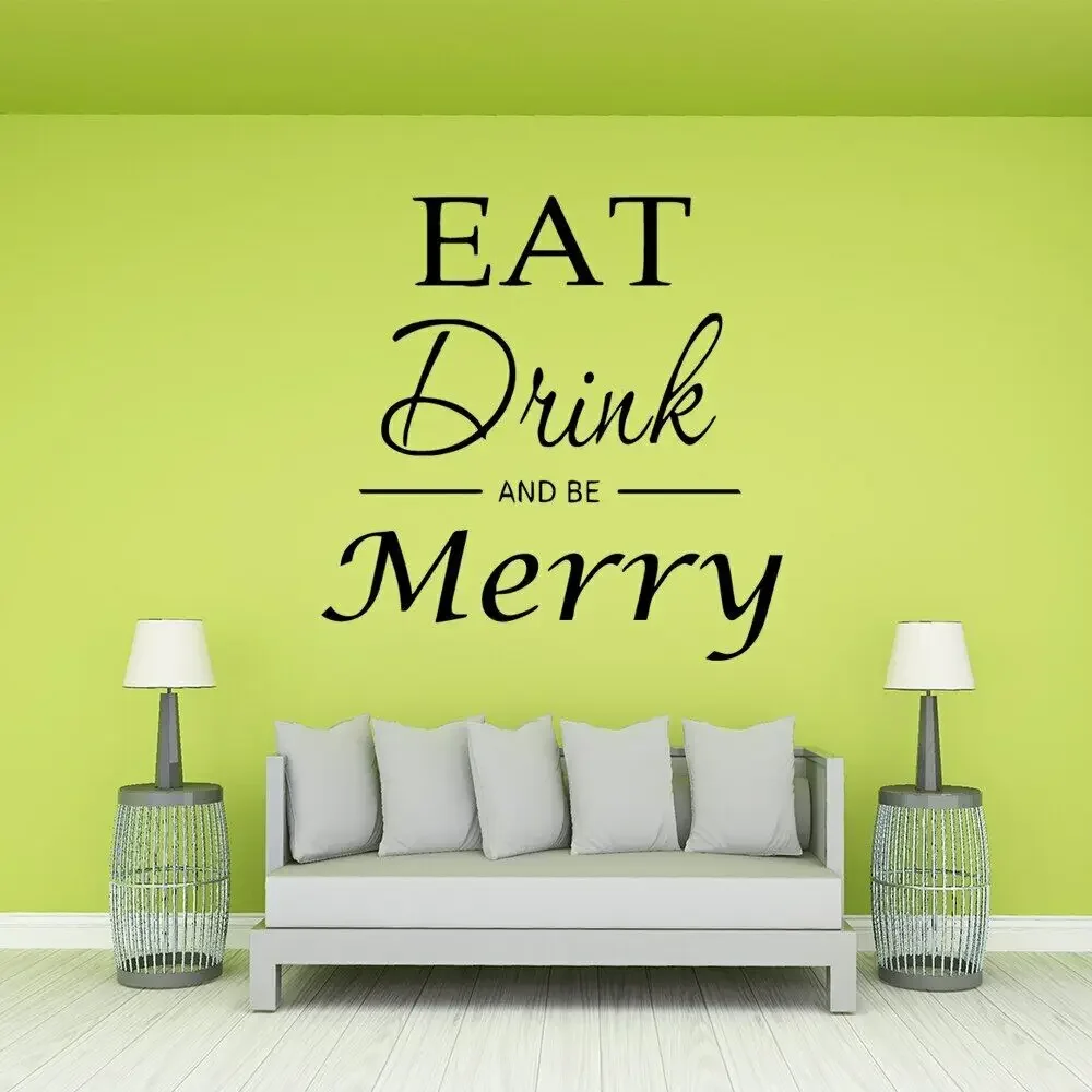 Креативные наклейки «Ешь пить и будь веселым искусством», водонепроницаемые наклейки на стену для детских комнат, наклейки на стену, водонепроницаемые обои