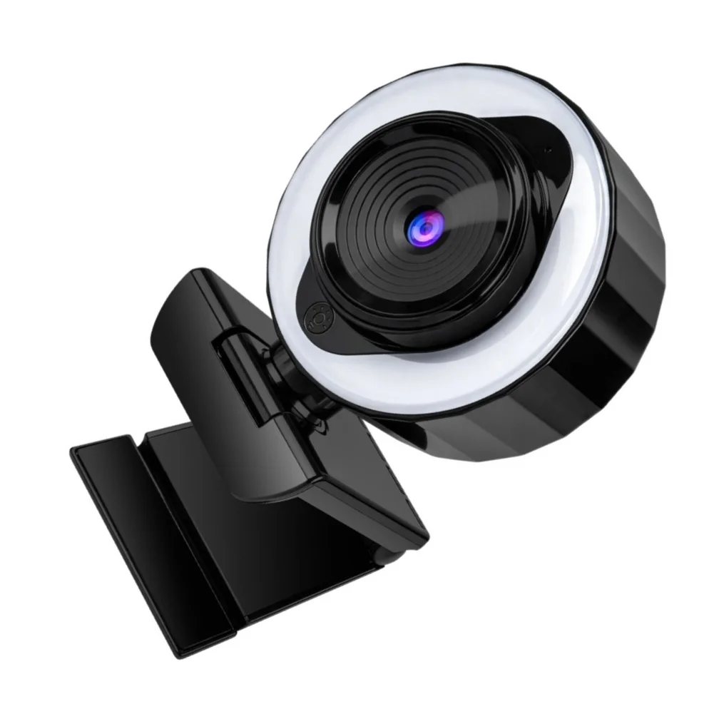 4K USB For Webcam With Privacy Cover & LED For Streaming & Meeting Adjustable Built-in Fill Light Accessories