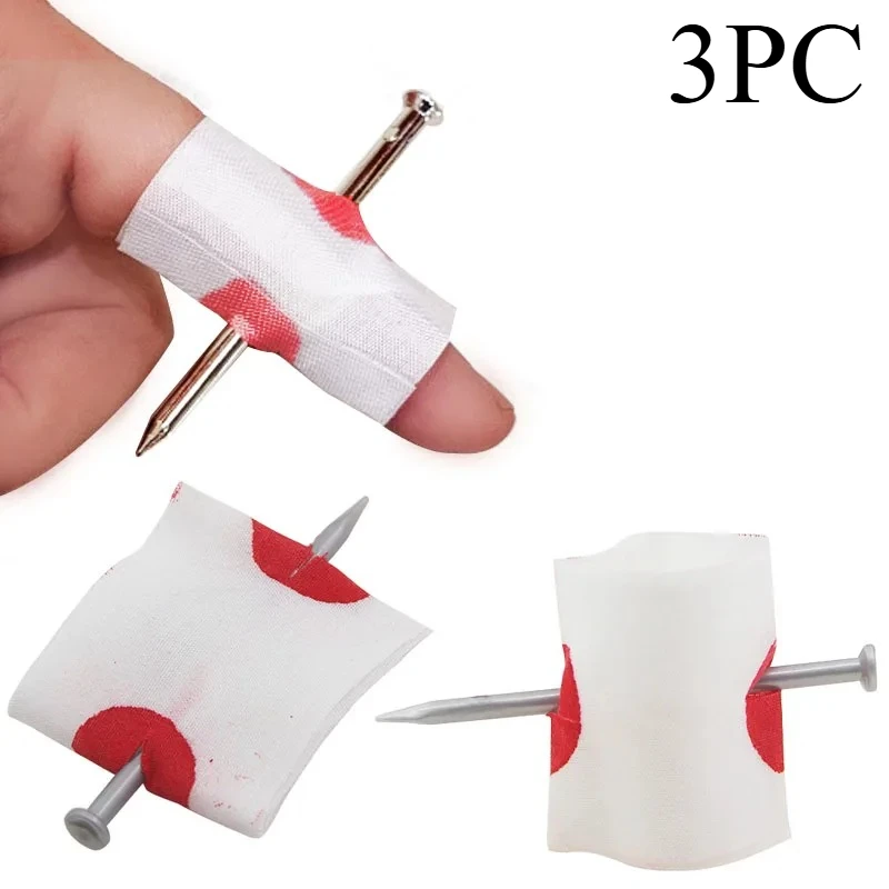 

Набор из 3 штук: Забавные игрушки для розыгрышей, магический реквизит для приколов, фальшивый гвоздь, пронзающий палец, забавные гаджеты, магические трюки, игрушки для фокусов.