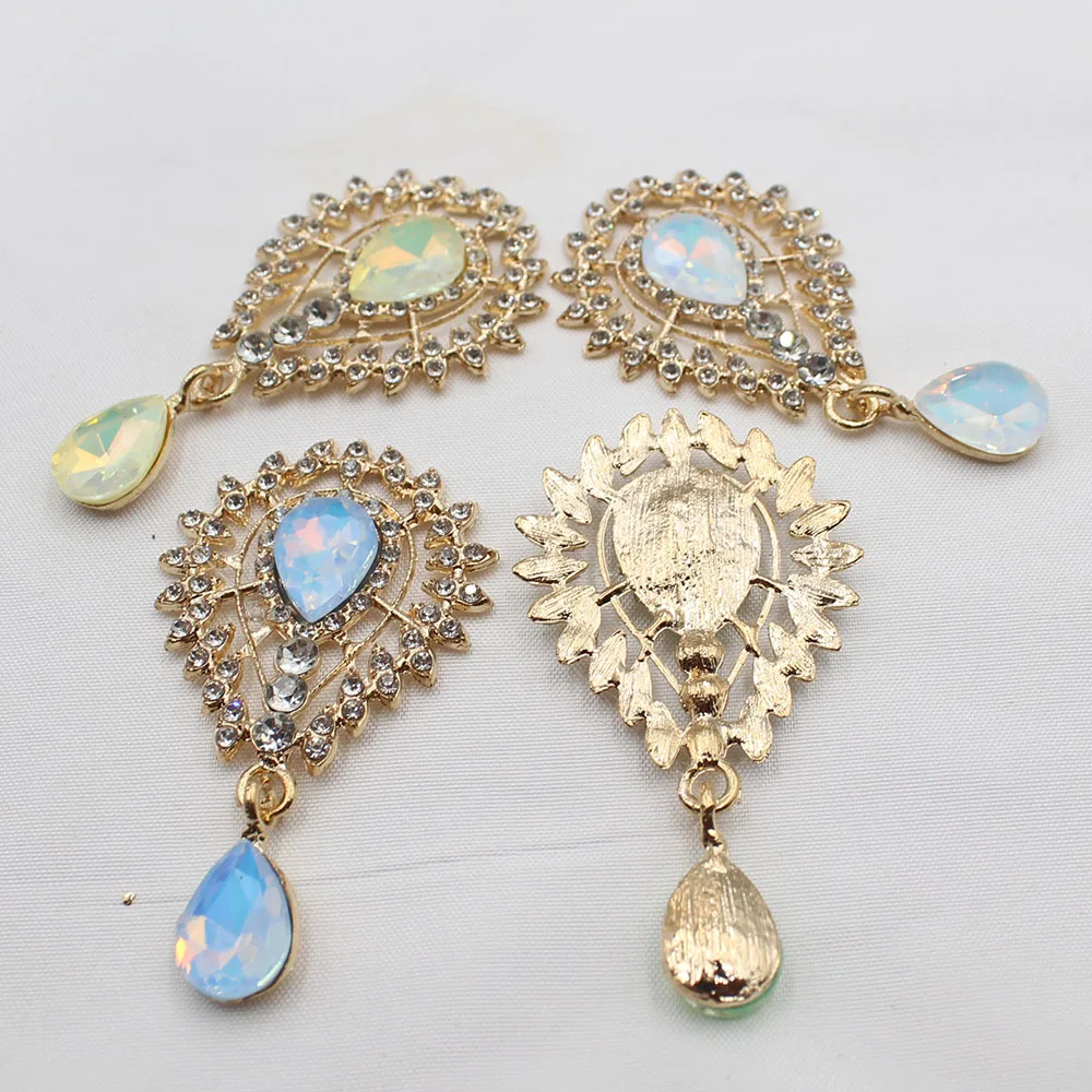 Fashionable and Romantic 6pcs/lot Full Diamond Alloy Gold Mocha Sunflower Pendant DIY Tie Luggage Hollow Style Handmade Jewelry