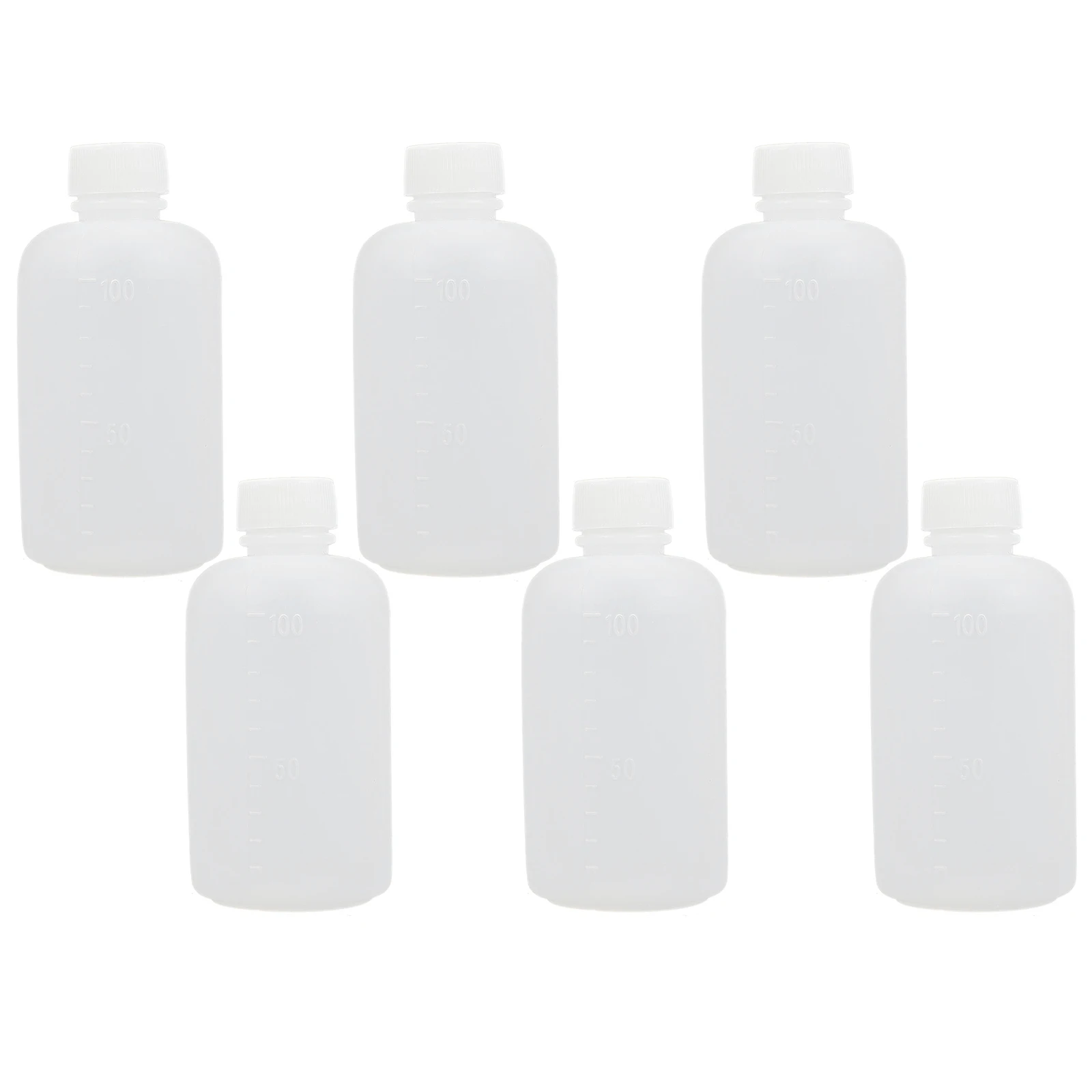 

6pcs PE Reagent Bottles Lab Chemical Containers Small Mouth Leakproof Airtight Clear Plastic Liquid Storage Sample Bottle Home