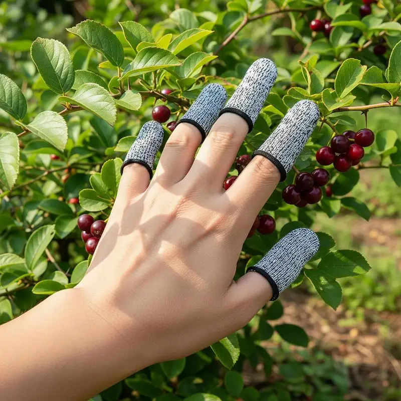5Pcs Cut Resistant Finger Cots Reusable Flexible Fingertip Sleeve Protector Covers Anti‑Wear Finger Guards for Supplies
