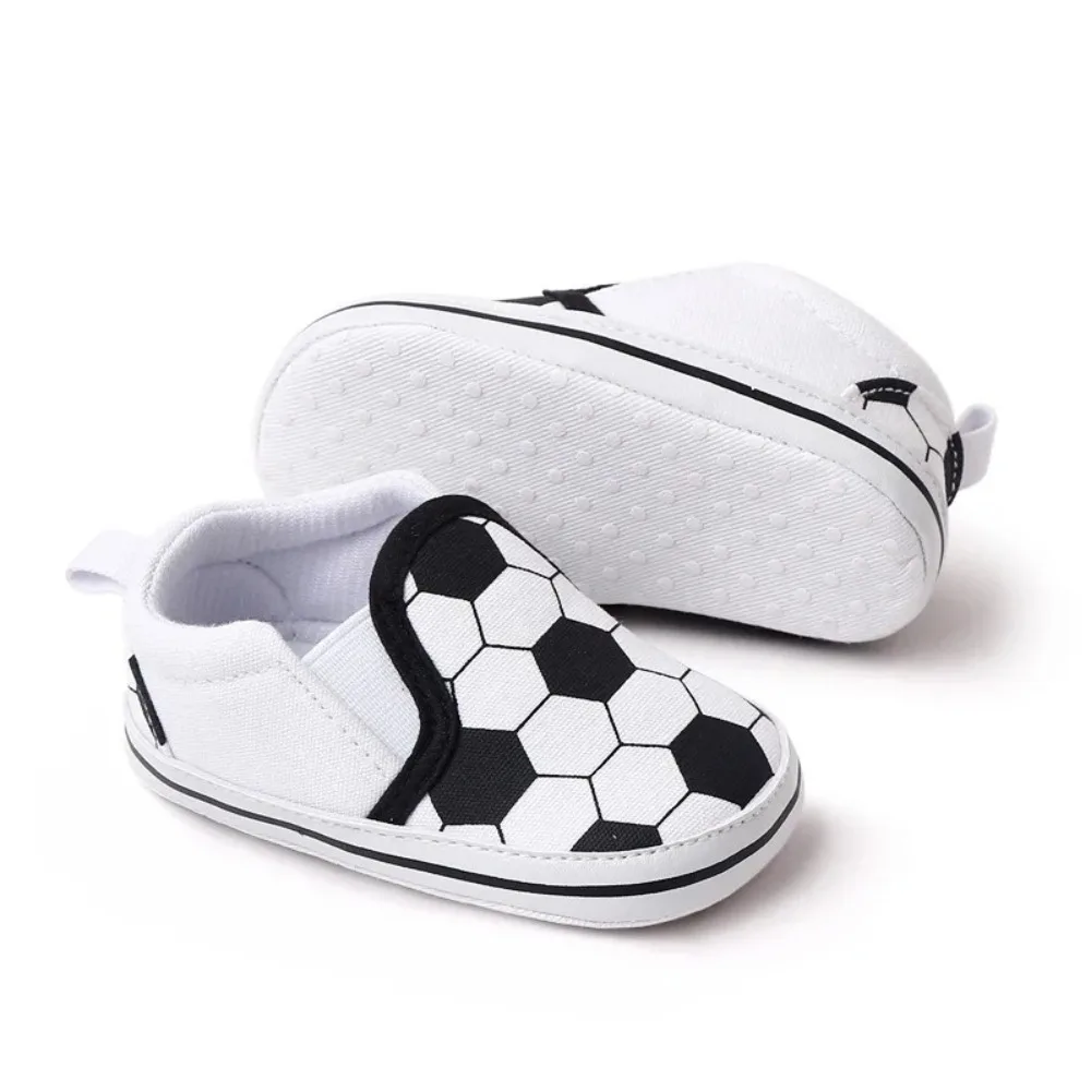 0-18 Maanden Baby Canvas Voetbalsportschoenen Geruit Patroon Ondiepe Mond Babyschoenen Voor Eerste Stappen Katoen Zool Antislip