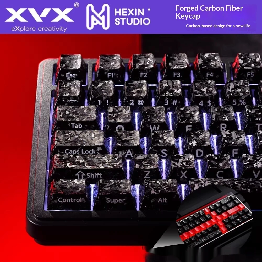 XVX Forged Carbon Grain PC Keycaps Injection Molding Screen Printing Keycap Original Factory Personalized Keyboard Keycaps PC