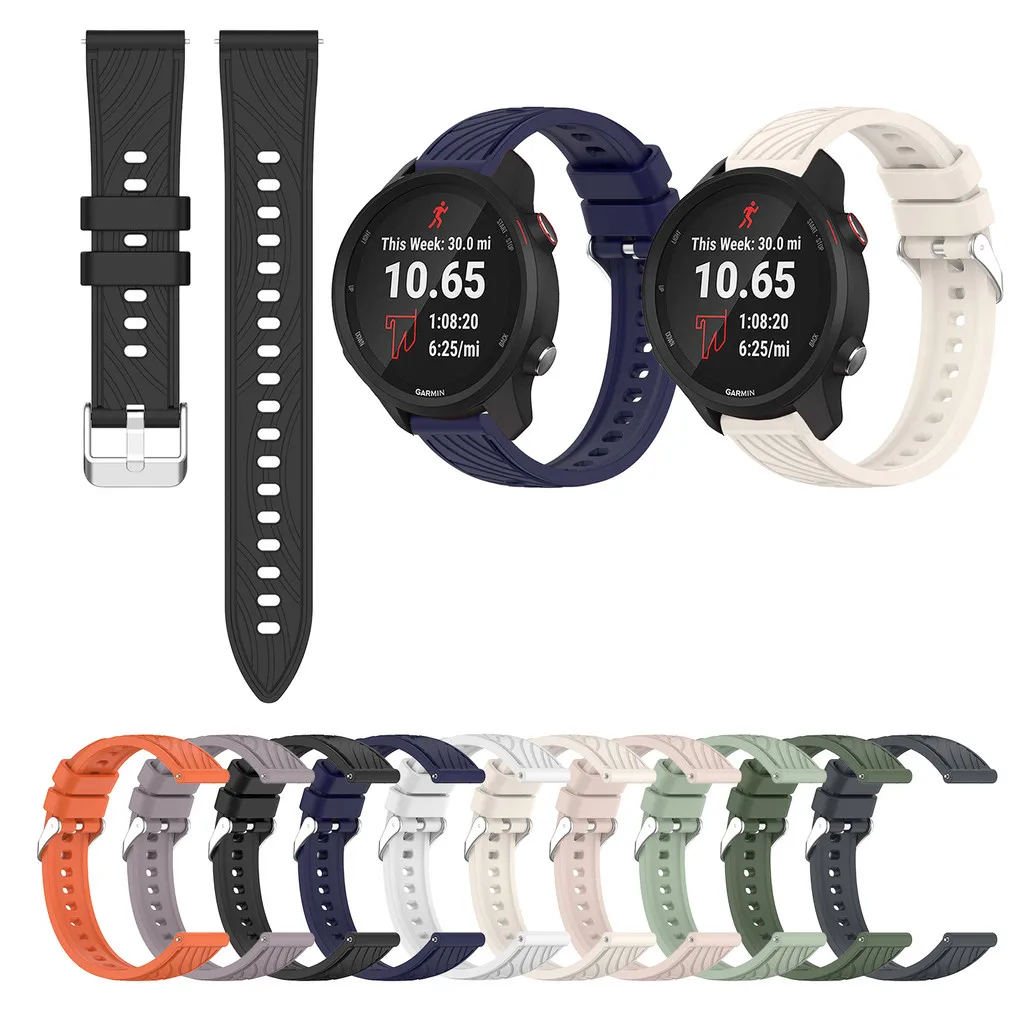 

18mm 20mm 22mm Silicone Strap for Garmin Forerunner 265 255 245 245M 645 645M 55 158 165 Music Pattern Lines Bands