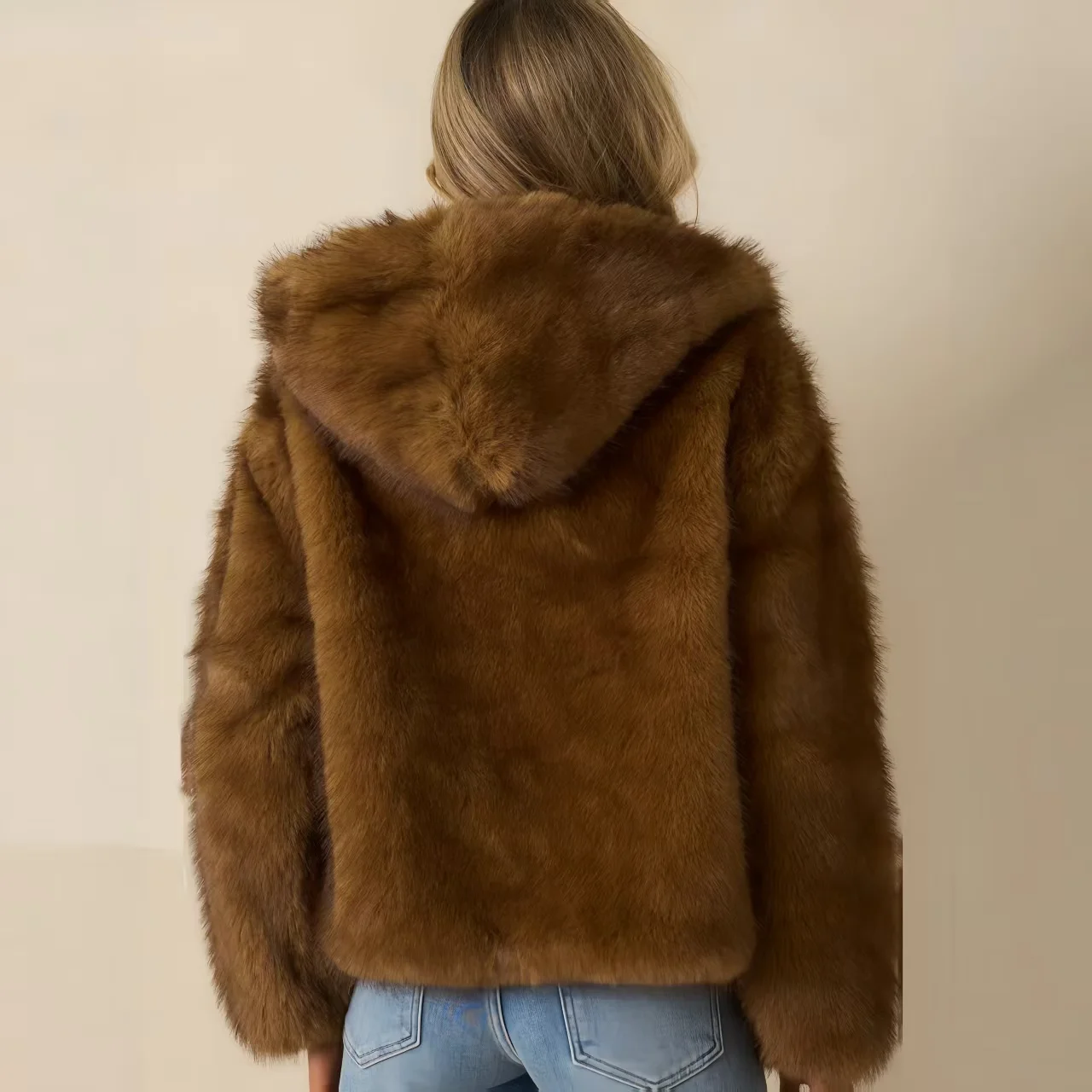 Faux Fox Fur Coats for Women,Hooded Jackets,Europe and America Overcoat,Female Clothes,Thicken Warm,New ,Winter,2026