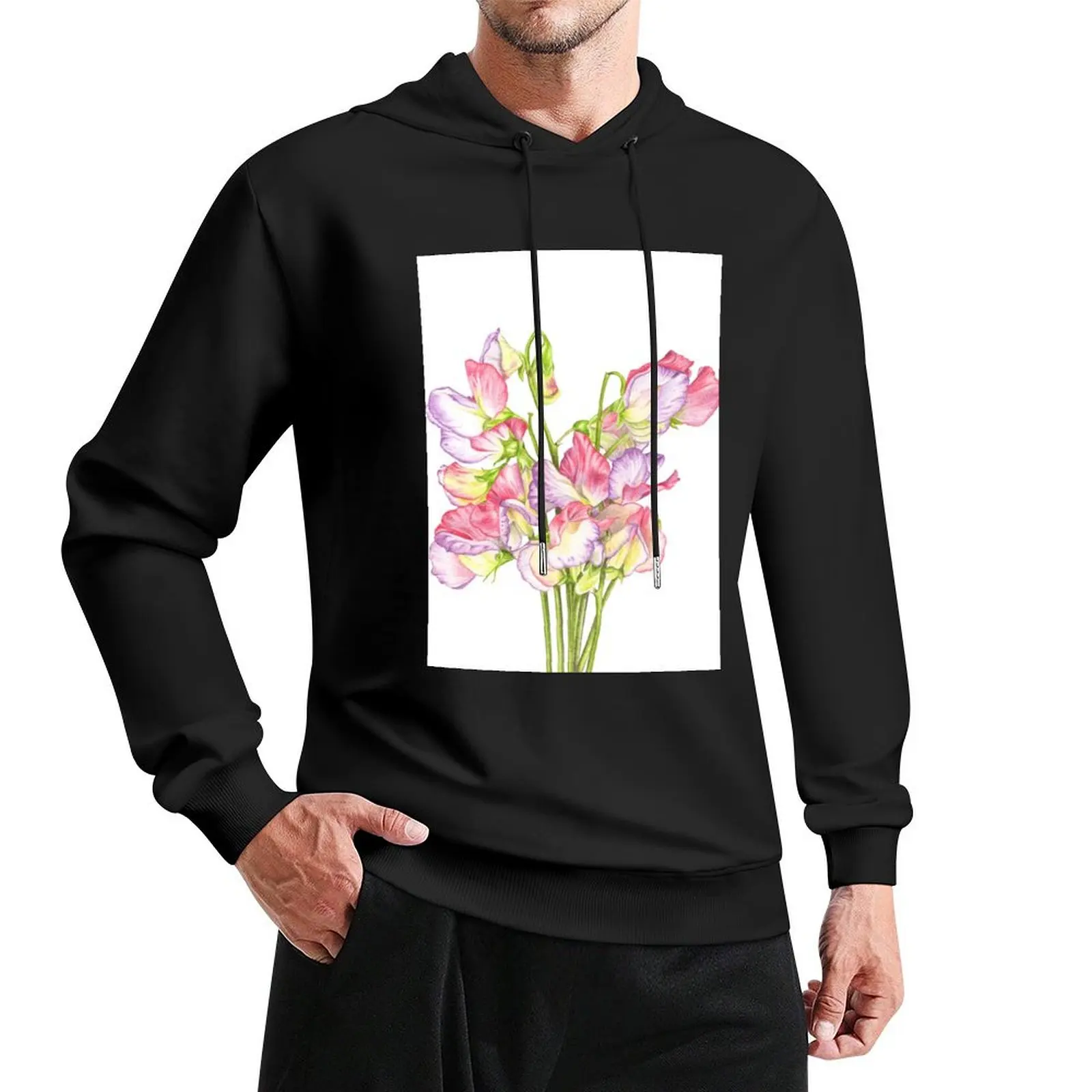 Sweet Peas Pullover Hoodie men's clothing autumn clothes men's winter sweater autumn hoodie