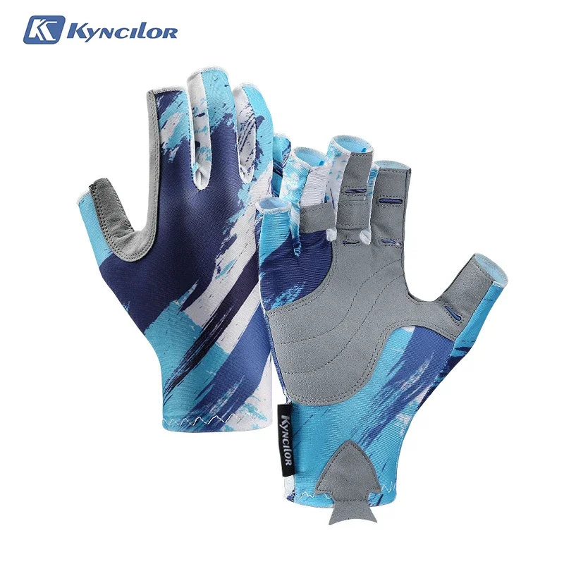 Fishing Gloves Men Women Outdoor Anti-slip UV Protection Half Finger Angling Sailing Glove