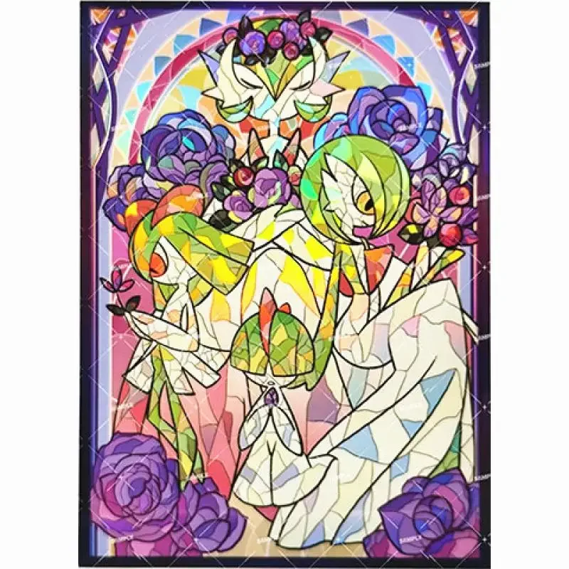 Anime Game PTCG Card Sleeve Church Stained Glass Style Legendary Pokemon Charizard Arceus Gardevoir Gift Toys 60Pcs/Set 66*91MM