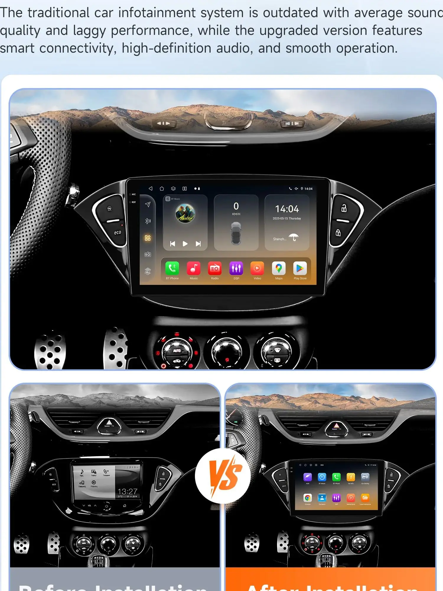Auto Intelligente Multimedia für Opel Adam 2013-2016 für Opel Corsa E 2015-2019 Stereo Carplay Android Auto DSP von Snapdragon 6115