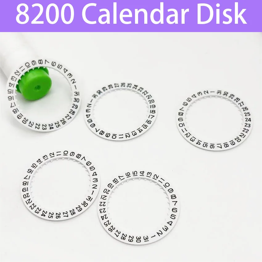 5pcs round Calendar Disk White Date Wheel for 8200 Movement Watch Repair Tools at 3 O'clock Position