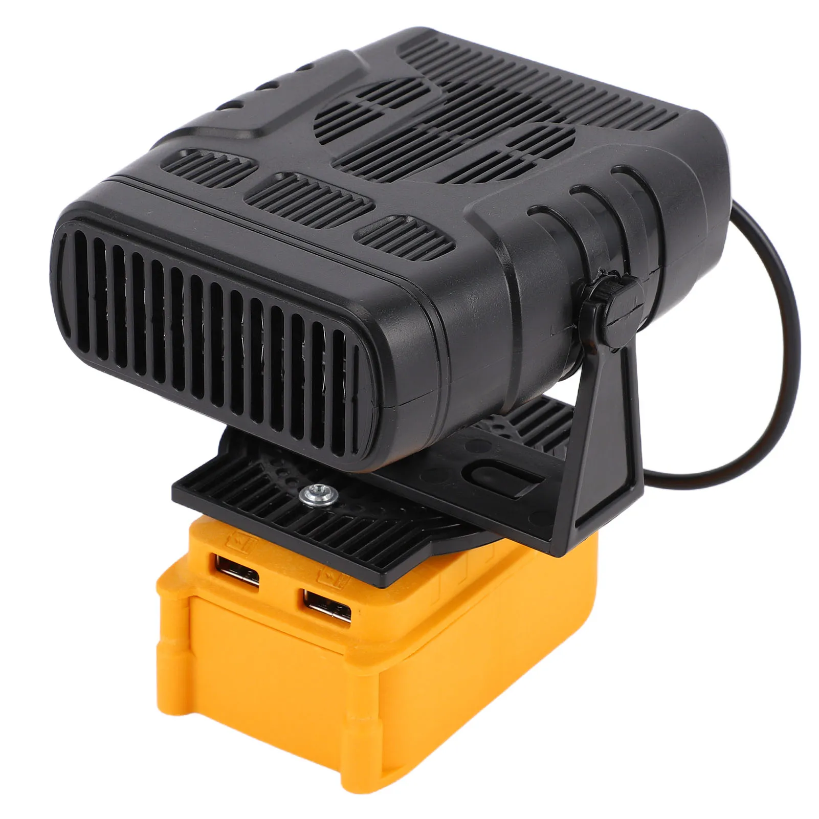 Space Heater Fit for DCB208 Li Ion Battery Smart Constant Temperature Electric Small Warmer 200W 2 Level Adjustable with 2 USB