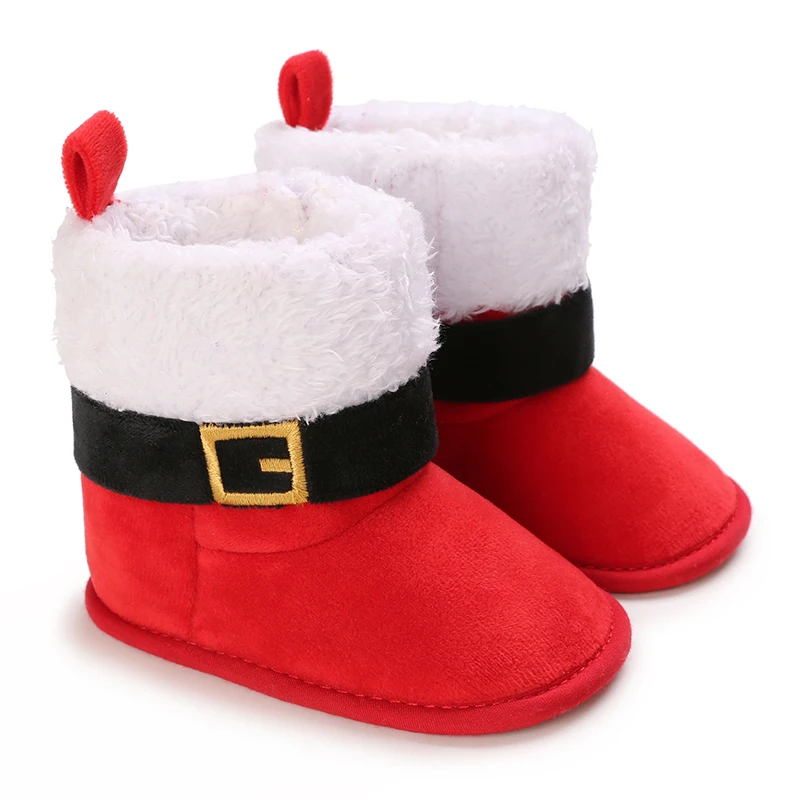 New year Christmas Newborn Baby Shoes Boys Girls Toddler First Walkers Soft Bottom Infant Flats Warm Snow Boots 0-18Months