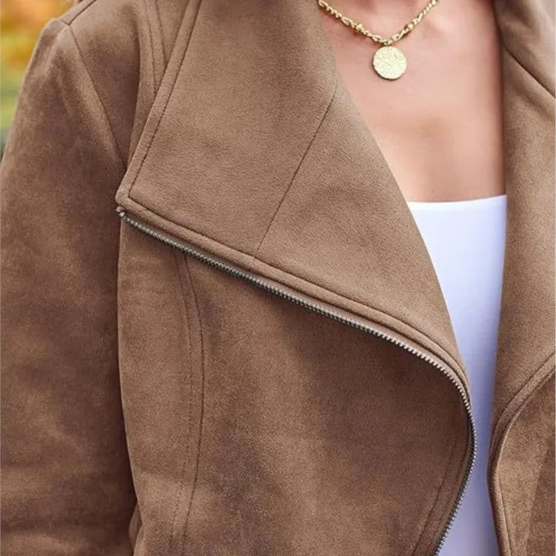 Zimní podzimní bunda s dlouhým rukávem a úzkým krátkým černým kabátem pro ženy - náhled 6