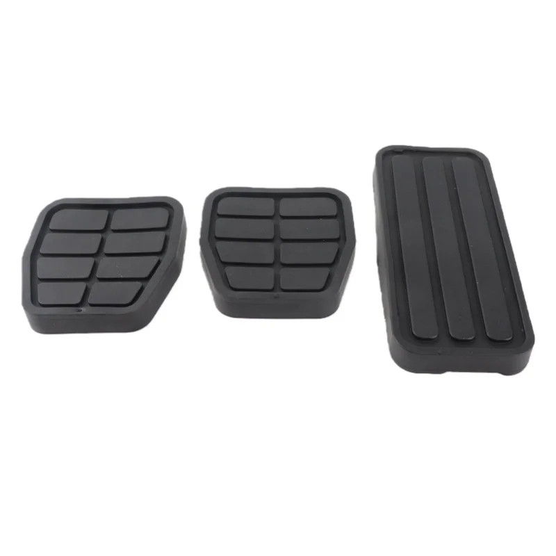 Kit de 3 pièces de patins de pédale d'embrayage, de frein et d'accélérateur, en caoutchouc noir, flexibles, résistants à l'usure, pour remplacement sur T4 Transporter 1990-2003