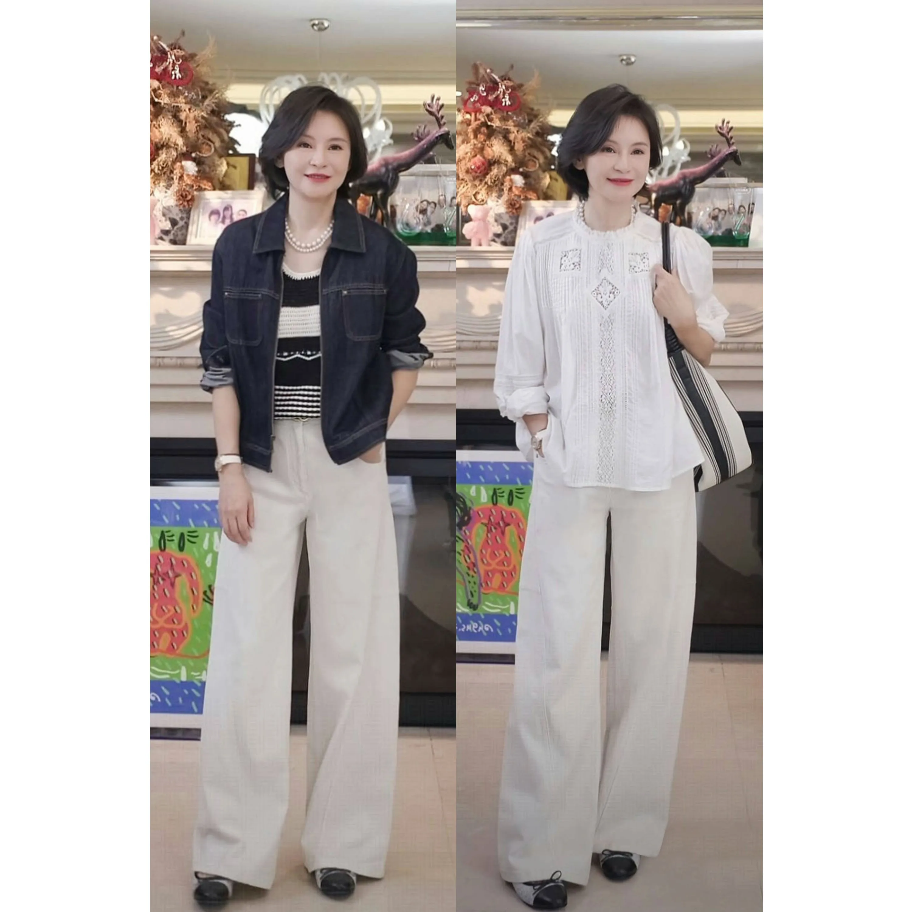 

Повседневные широкие прямые джинсы Haax из хлопка с молнией YKK, универсальные, удобные, для женщин среднего и старшего возраста, свободного кроя