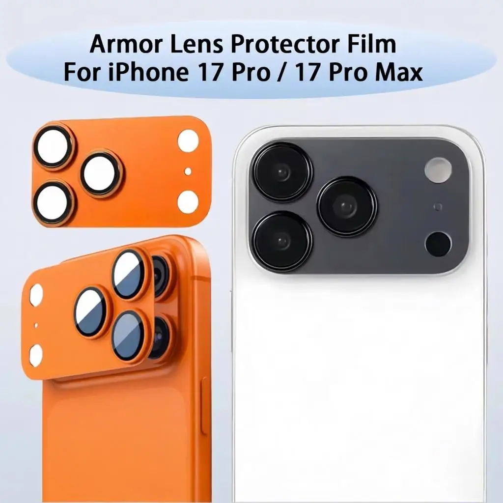 

Armor Camera Lens Protector Film For iPhone 17 Pro / 17 Pro Max Metal Case Ring Back Lens Tempered Glass Lens Film Orange