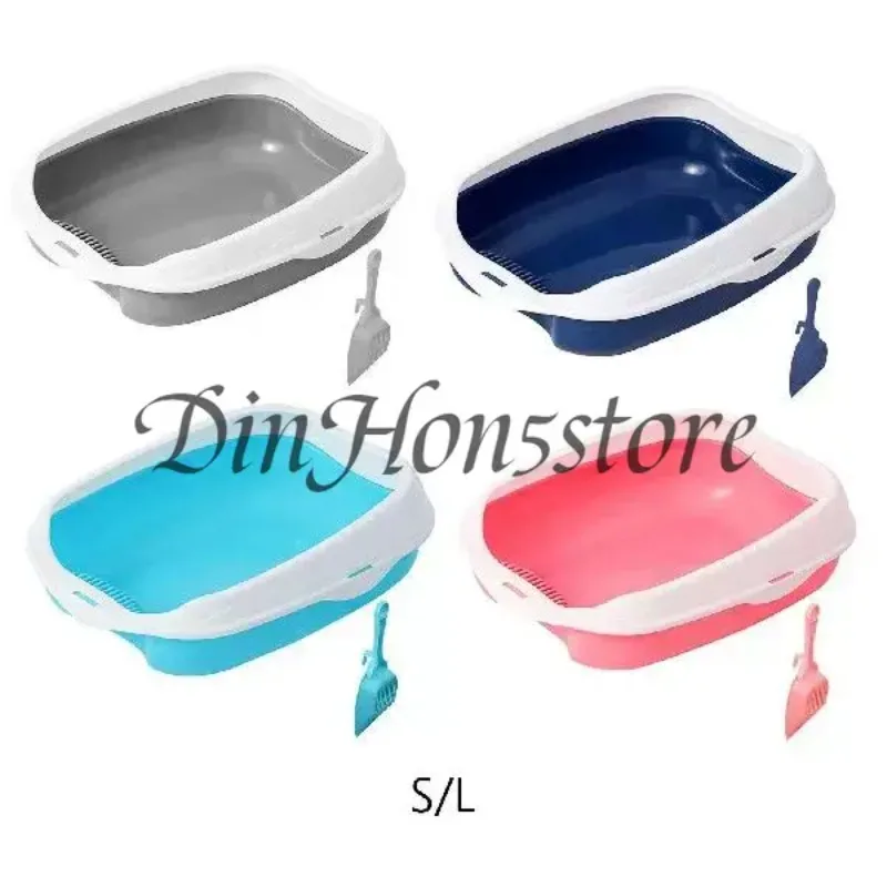 Cat Litter Box Bedpan Anti Splashing High Sided Pet Supplies Cat Toilet Kitty Litter Pan for Medium Large Cats Small Animals