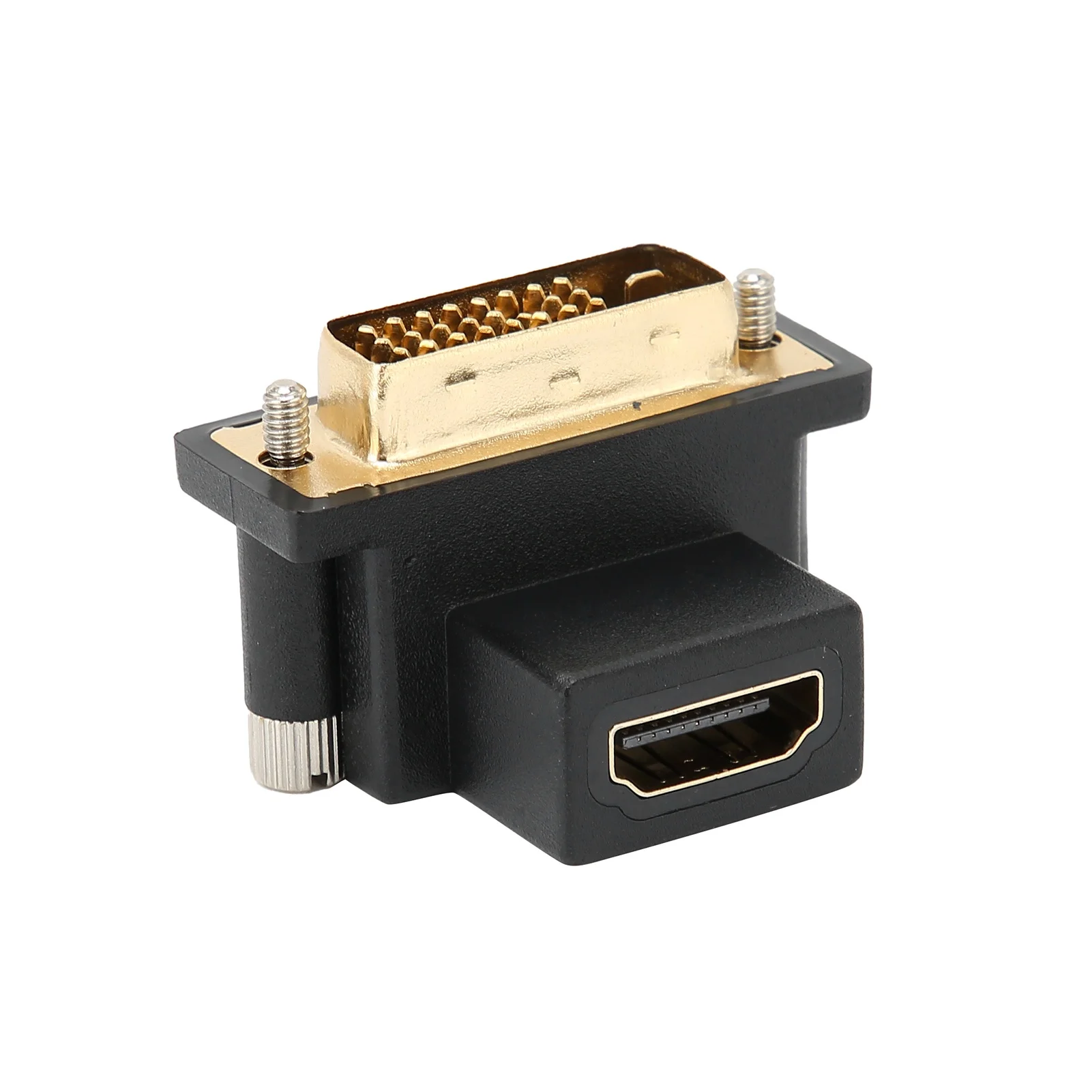 HD Multimedia Interface to DVI Converter 90° Upper Elbow Female to Male Monitor Converter