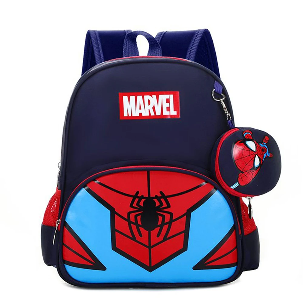 Marvel Spiderman Backpacks Super Heroes Student School Bag Cartoon 3D Stereo Kindergarten Backpack Children\'s Travel Bag Gift